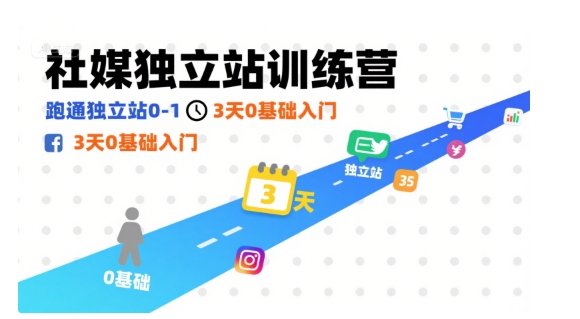 社媒独立站训练营，跑通独立站0-1，3天0基础入门-校睿铺