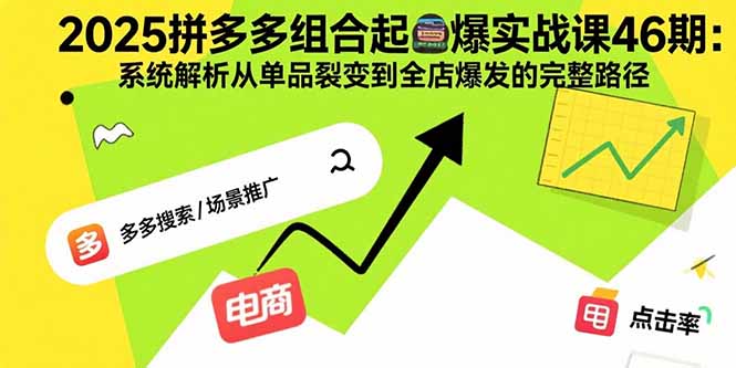 2025拼多多组合起爆实战课46期：系统解析从单品裂变到全店爆发的完整路径-校睿铺