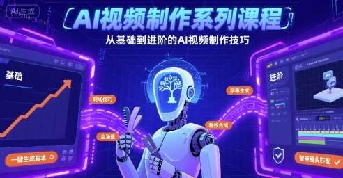 AI视频制作系列课程，从基础到进阶的AI视频制作技巧全涵盖-校睿铺