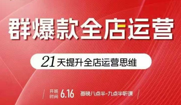 贾真电商群爆款全店运营，21天提升全店运营思维，起店、全店运营爆款不断-校睿铺