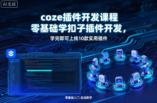 coze插件开发课程，零基础学扣子插件开发，学完即可上线10款实用插件-校睿铺