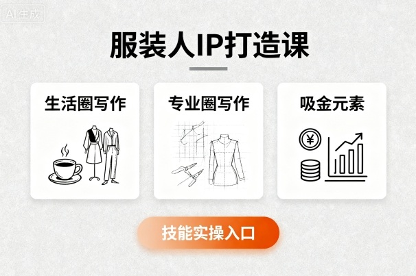 服装人IP打造课，文案创富+生活圈写作+专业圈写作+服装人专属+吸金元素+技能实操-校睿铺