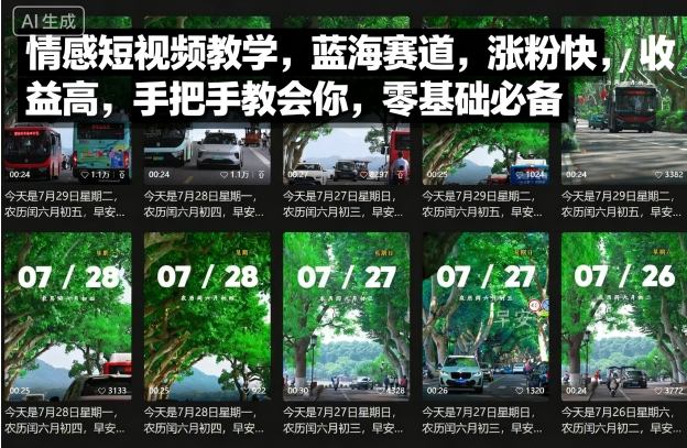 情感短视频教学,蓝海赛道,涨粉快,收益高,手把手教会你,零基础必备-校睿铺