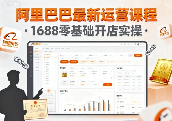 阿里巴巴最新运营课程，1688零基础开店实操-校睿铺