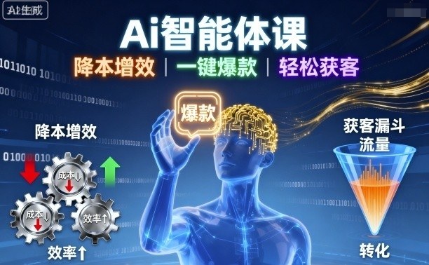 Ai智能体课，降本增效，一键爆款，轻松获客-校睿铺