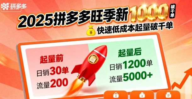 2025拼多多旺季新老店铺——快速低成本起量破千单-校睿铺