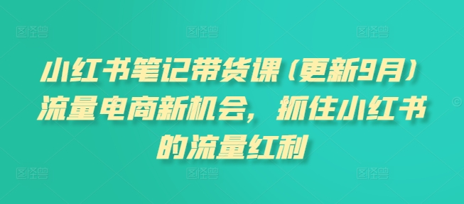小红书笔记带货课(更新25年9月)流量电商新机会，抓住小红书的流量红利-校睿铺