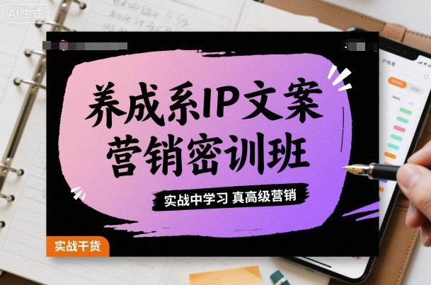 养成系IP文案营销密训班，实战中学习真高级营销-校睿铺