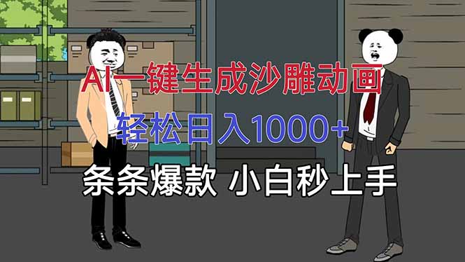 AI一键生成沙雕动画，轻松日入1000+，条条爆款，小白秒上手-校睿铺