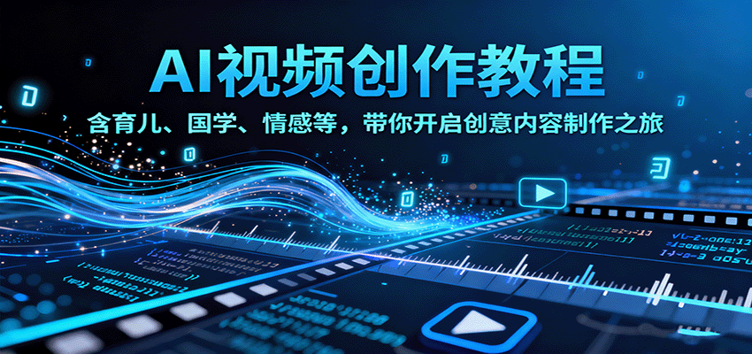 AI视频创富课，含育儿、国学、情感等，带你开启创意内容制作之旅-校睿铺