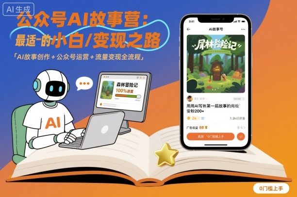 公众号ai故事营，最适合小白的自媒体变现之路-校睿铺