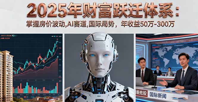 2025年财富跃迁体系：掌握房价波动,AI赛道,国际局势，年收益50万-300万-校睿铺