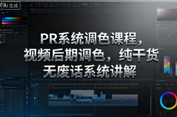 PR系统调色课程，视频后期调色，纯干货无废话系统讲解-校睿铺