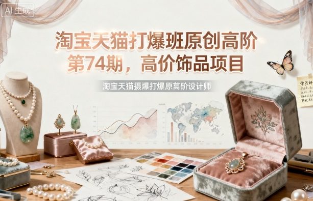 淘宝天猫打爆班原创高阶第74期，高价饰品项目-校睿铺