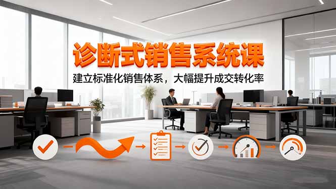 诊断式销售系统课，建立标准化销售体系，大幅提升成交转化率-校睿铺