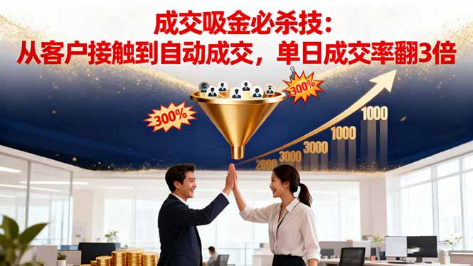 吸金成交营销必杀技：从客户接触到自动成交，单日成交率翻3倍-校睿铺