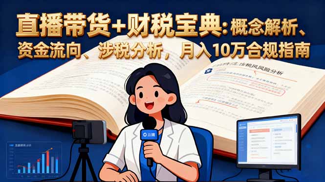直播带货+财税宝典：概念解析、资金流向、涉税分析，月入10万合规指南-校睿铺
