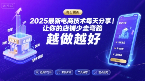 2025最新电商技术每天分享，让你的店铺少走弯路，越做越好(更新11月)-校睿铺