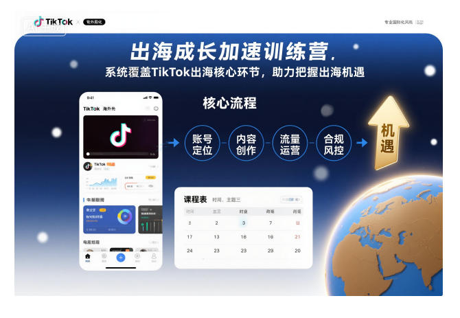 出海成长加速训练营，系统覆盖TikTok出海核心环节，助力把握出海机遇(更新)-校睿铺