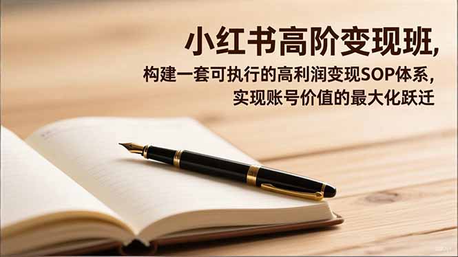 小红书高阶变现班，构建一套可执行的高利润变现SOP体系，实现账号价值的最大化跃迁-校睿铺