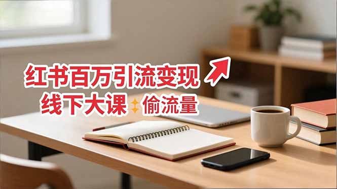 小红书百万引流变现-11月线下大课：分享从0到百万引流路径，手把手教偷流量、拿结果-校睿铺