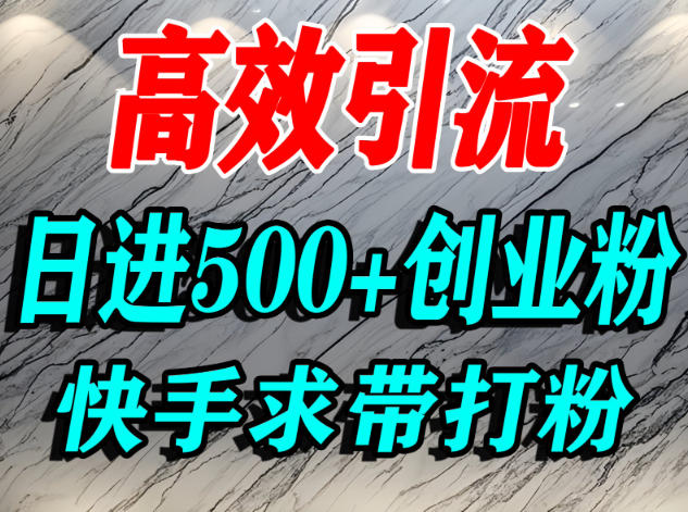 怎么打创业粉？快手求带视角精准引流创业粉，宝妈、学生群体日进500+精准流量-校睿铺