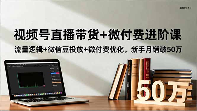 视频号直播带货+微付费进阶课：流量逻辑+微信豆投放+微付费优化，新手月销破50万-校睿铺