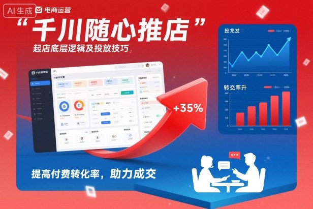 千川随心推起店底层逻辑及投放技巧，提高付费转化率，助力成交-校睿铺