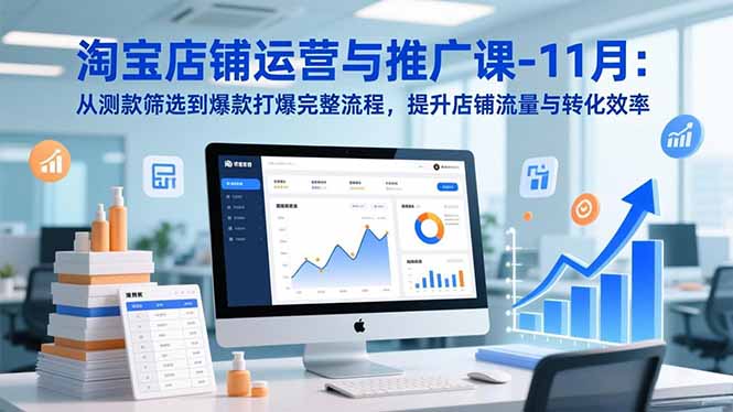 淘宝店铺运营与推广课-11月：从测款筛选到爆款打爆完整流程，提升店铺流量与转化效率-校睿铺