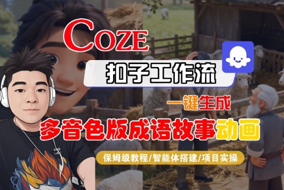 Coze扣子智能体工作流一键生成“多音色版成语故事“动画，全流程保姆级教学-校睿铺