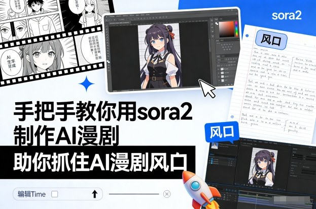 手把手教你用sora2制作AI漫剧，助你抓住AI漫剧风口-校睿铺