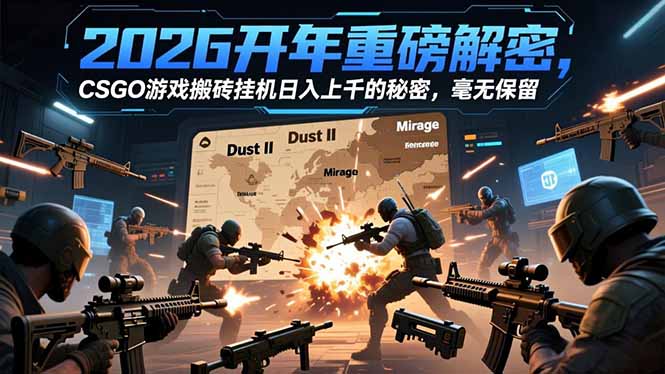 2026开年重磅解密，CSGO游戏搬砖挂机日入上千的秘密，毫无保留-校睿铺