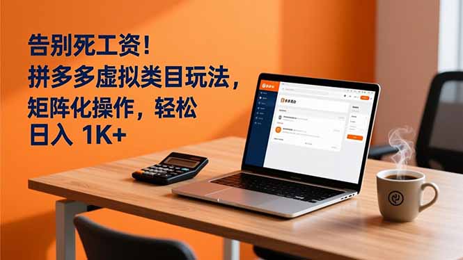 告别死工资！拼多多虚拟类目玩法，矩阵化操作，轻松日入 1K+-校睿铺