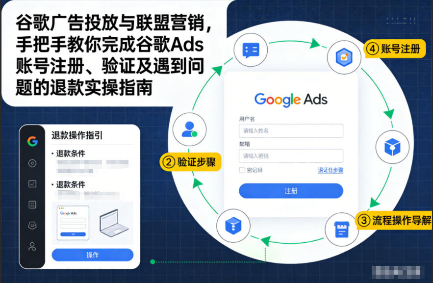 谷歌广告投放与联盟营销，手把手教你完成谷歌Ads账号注册、验证及遇到问题的退款实操指南-校睿铺