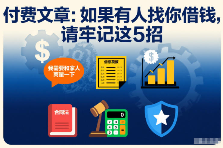 付费文章：如果有人找你借钱，请牢记这5招-校睿铺