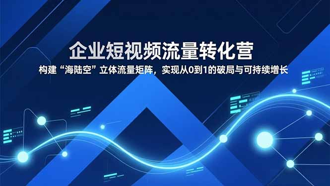 企业短视频流量转化营，构建“海陆空”立体流量矩阵，实现从0到1的破局与可持续增长-校睿铺