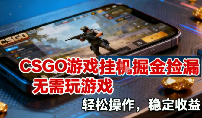CSGO游戏挂G掘金捡漏，不需要玩游戏，操作简单，收益稳定【揭秘】-校睿铺