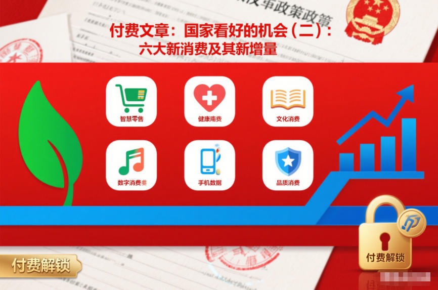 付费文章：国家看好的机会(二)：六大新消费及其新增量-校睿铺