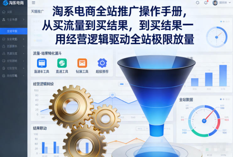 淘系电商全站推广操作手册，从买流量到买结果一用经营逻辑驱动全站极限放量-校睿铺