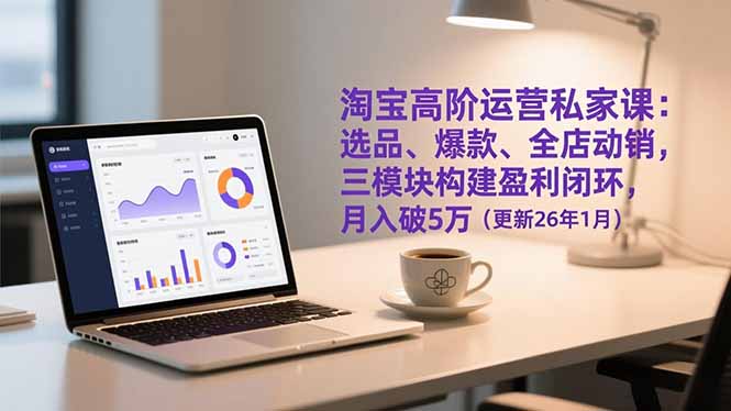 淘宝高阶运营私家课：选品、爆款、全店动销，三模块构建盈利闭环，月入破5万(更新26年1月-校睿铺