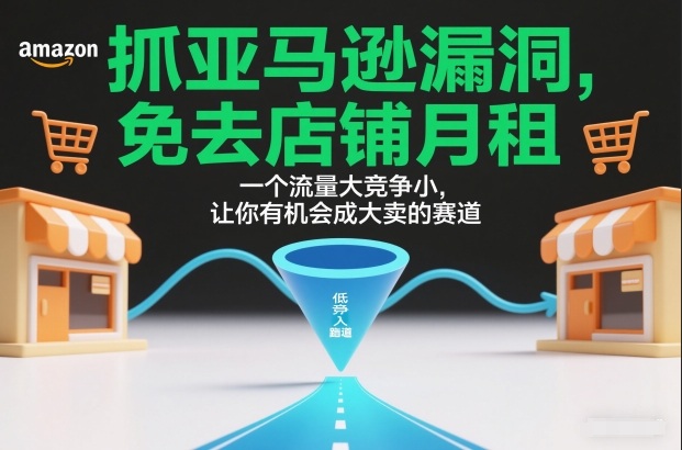 抓亚马逊漏洞，免去店铺月租，一个流量大竞争小，让你有机会成大卖的赛道-校睿铺