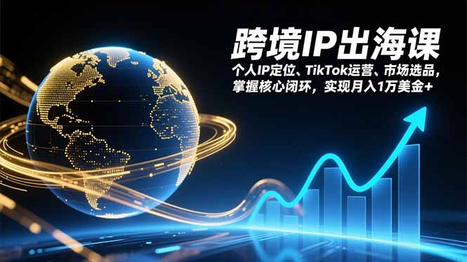 跨境IP出海课，个人IP定位、TikTok运营、市场选品，掌握核心闭环，实现月入1万美金+-校睿铺