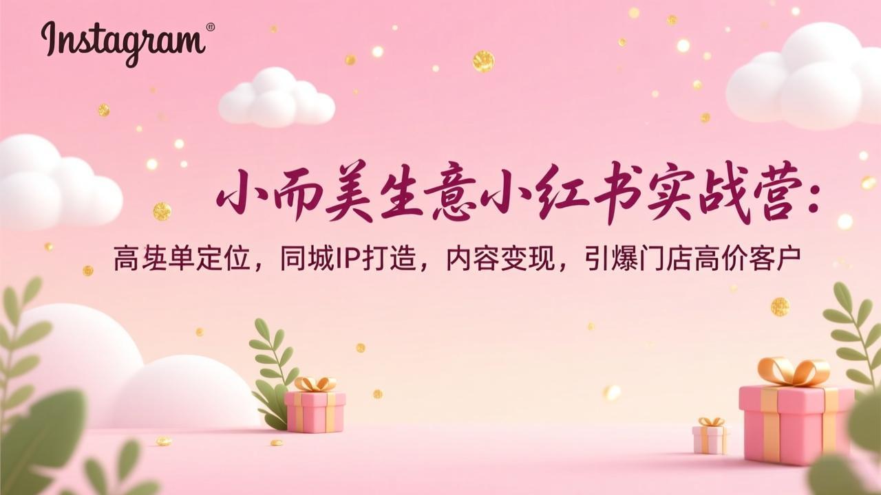 小而美生意小红书实战营：高客单定位，同城IP打造，内容变现，引爆门店高价客户-校睿铺