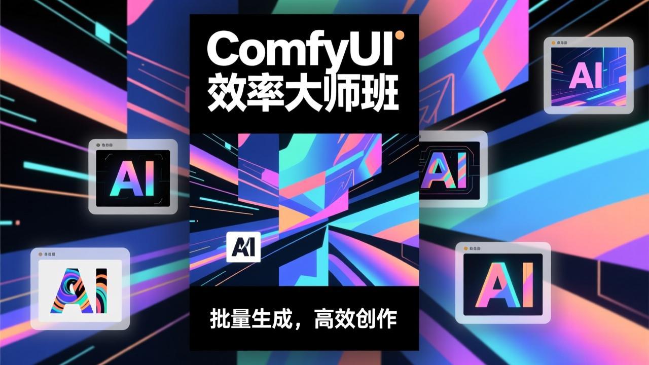 ComfyUI效率大师班：工作流搭建，批量生成，将个人AI出图效率提升5-10倍，月接单收入1-3万-校睿铺