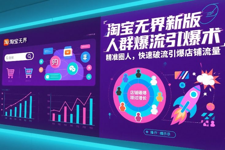 淘宝无界新版人群爆流引爆术，精准圈人，快速破流引爆店铺流量-校睿铺