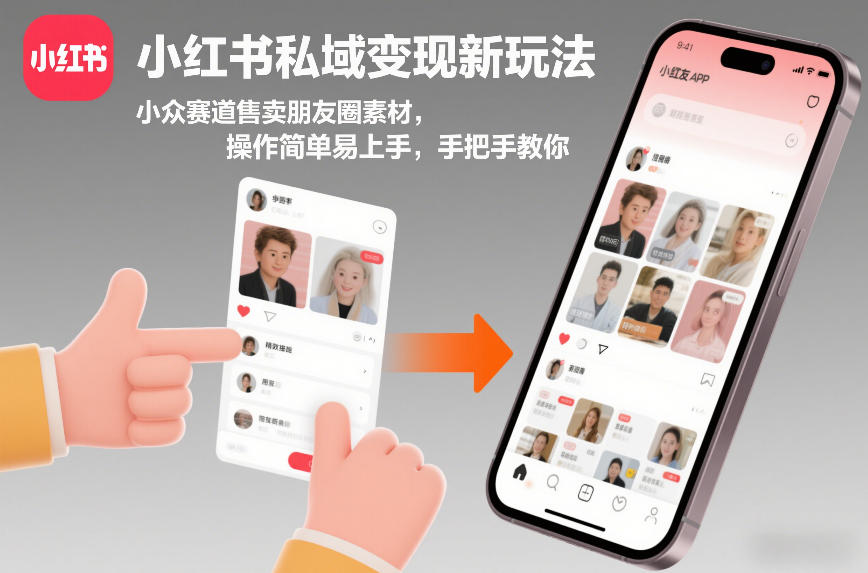 小红书私域变现新玩法，小众赛道售卖朋友圈素材，操作简单易上手，手把手教你-校睿铺