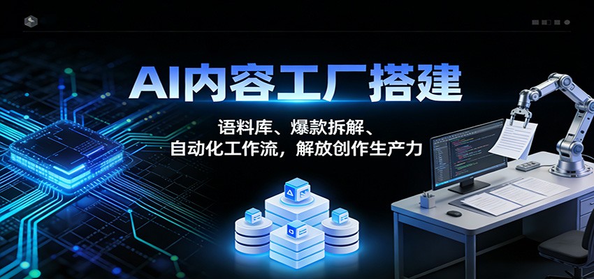 AI内容工厂搭建：语料库、爆款拆解、自动化工作流，解放创作生产力-校睿铺