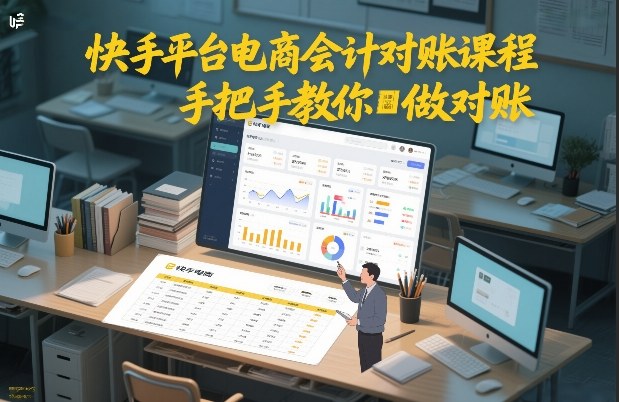 快手平台电商会计对账课程，手把手教你做对账-校睿铺