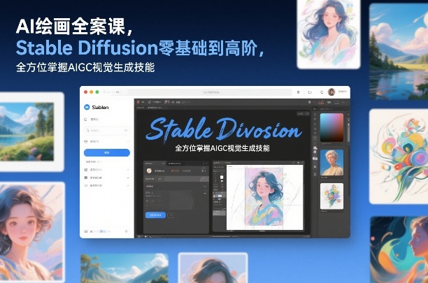 AI绘画全案课，Stable Diffusion零基础到高阶，全方位掌握AIGC视觉生成技能-校睿铺