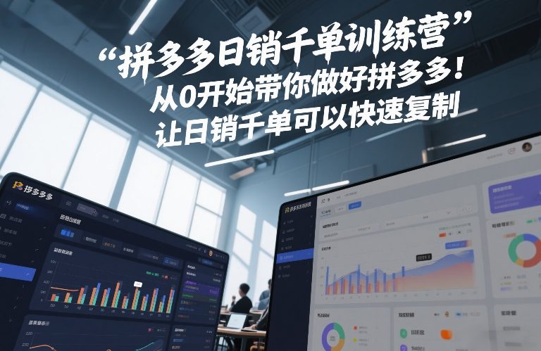 拼多多日销千单训练营，从0开始带你做好拼多多，让日销千单可以快速复制(更新26年1月)-校睿铺